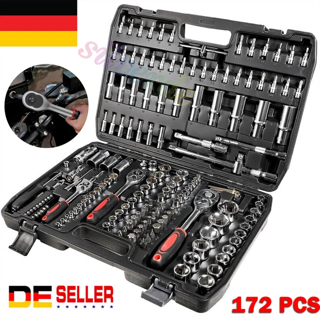 VOBOR Steckschlüsselsatz 108-teilig - KFZ Werkzeugkoffer Mit Ratschen