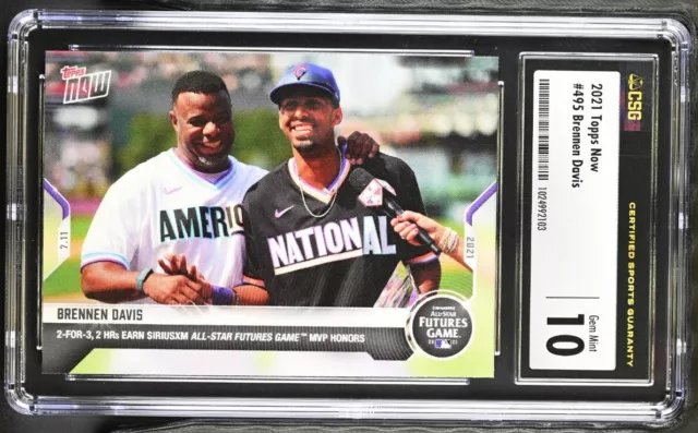 2021 Topps Now #495 Brennen Davis RC Ken Griffey Jr Futures Game CSG 10 Gem Mint