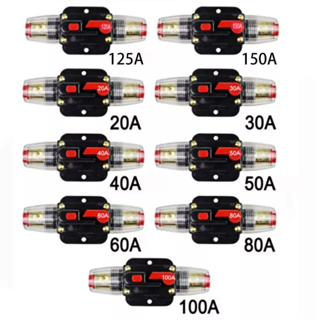 1Pc 12V Car Automatic Circuit Breaker 20-150A Switch S afety Fuse S eat Holder