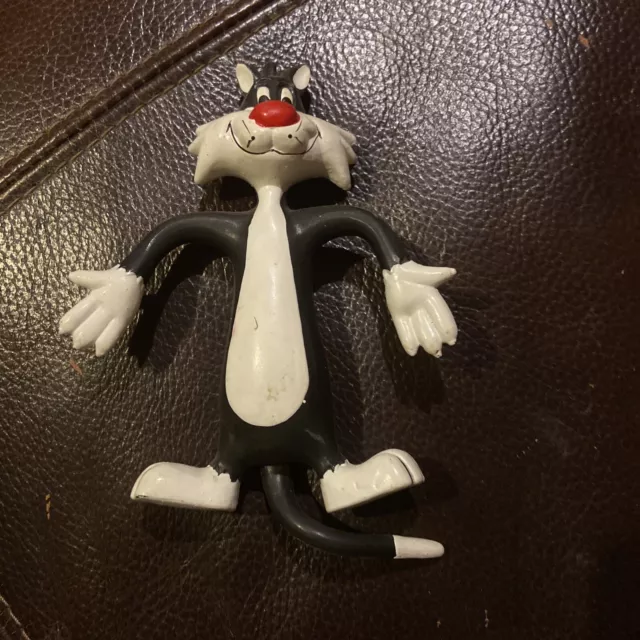 Warner Bros Looney Tunes 1988 Sylvester Cat Bendable Bendy Figure