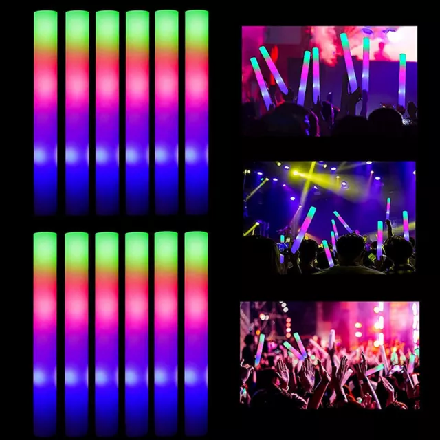 Bastoni Schiuma Led Lampeggianti Multicolore Luminosi Scuri Bastoni Bianchi Luce Concerto 60X