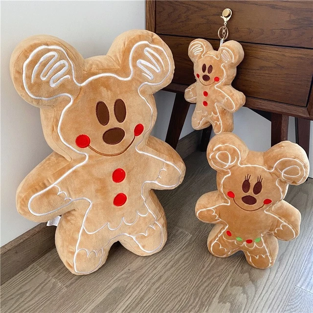 Mickey Minnie Mouse Gingerbread Man Plush Doll Cartoon Pillow Toy Christmas Gift