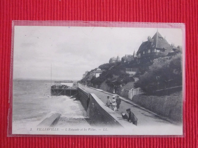 Cpa Ecrite Timbre Villerville L'estacade Et Les Villas Calvados 14