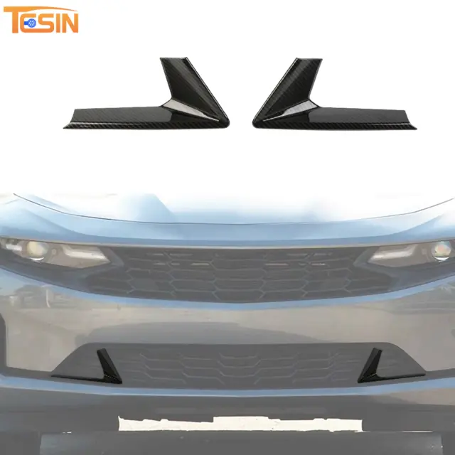 2pcs Front Bumper Side Grille Cover Trim For Chevrolet Camaro 2019+ Carbon Fiber