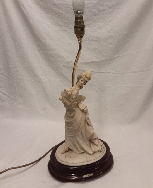B. MERLI CAPODIMONTE porcelain figurine table lamp good working order