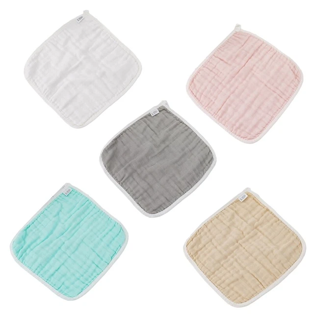 Small Baby Face-Towel Handkerchief Muslin Squares Cotton Newborn Bib 12x12-inch