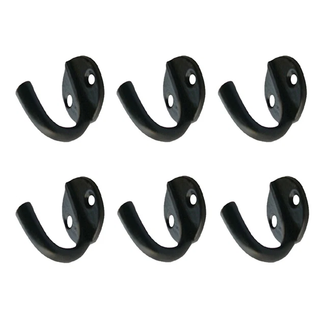 6 Hook Wrought Iron Black RSF Coat 1 1/2" X  1 3/4" | Renovator's Supply