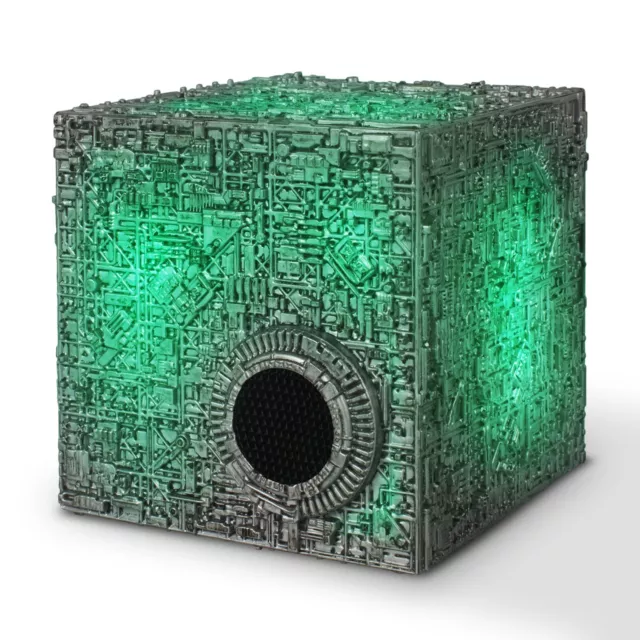 Altavoz Bluetooth Star Trek Borg Cube con iluminación verde y sonido Borg FX