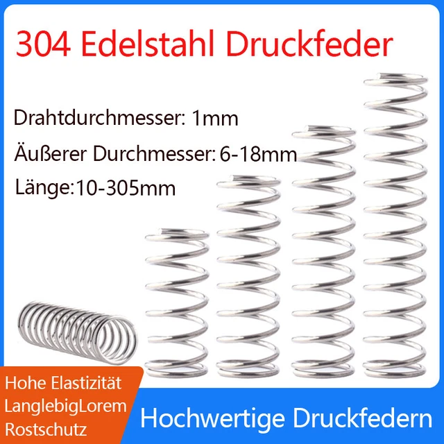 15 Molle Di Tensione Acciaio Inox 304 - Doppio Gancio 1.2x8x30mm Per Riparazioni