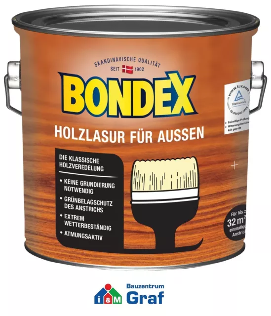 Bondex Lasure Bois pour Extérieur 2,5 L / Différentes Couleurs / #873
