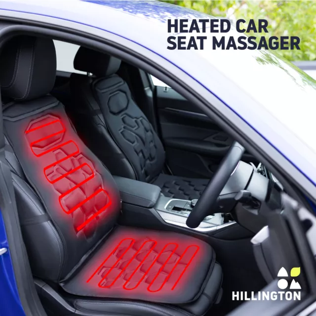 Heated Car Seat with Back Massager Remote Control Van Home Massage Chair Cushion