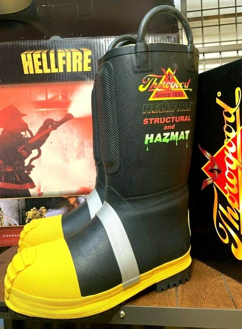 THOROGOOD HELLFIRE RUBBER Insulated Structural Bunker Boot Fireman 807 ...