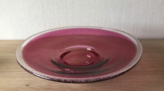 Pinke Kunstglasschale Bowl Swedish Art Glass Mid Century Modern Flyksfors ? 2