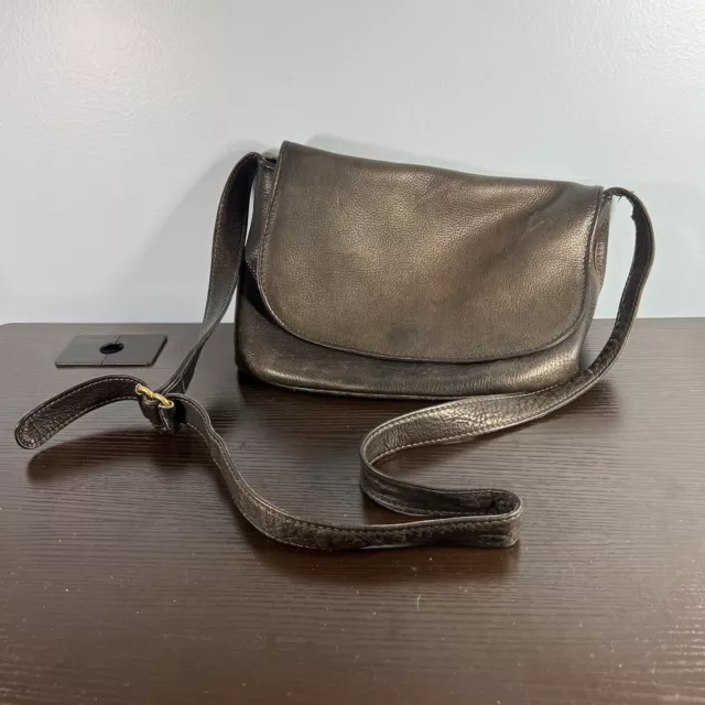 Vintage COACH SONOMA Black Pebbled Leather Crossbody Bag Purse 4903 USA Faded