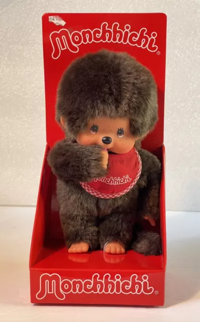 Sekiguchi Monchhichi Boy Red Bib Plush Monkey Doll 7.75”H New In Box