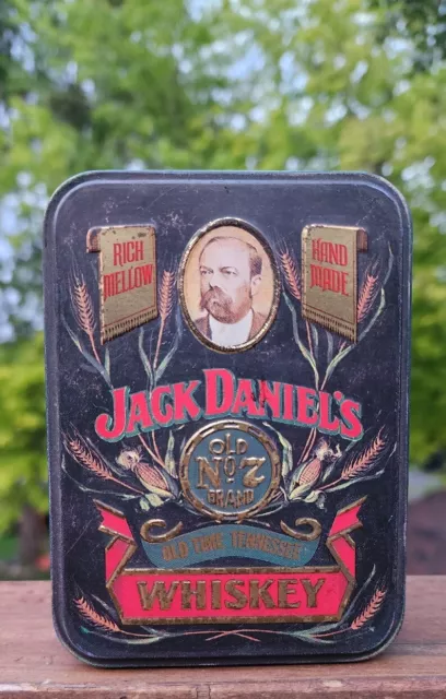 VTG Jack Daniels Old No 7 Whiskey Tin Embossed Box With Unique Paper & 2 Bottles