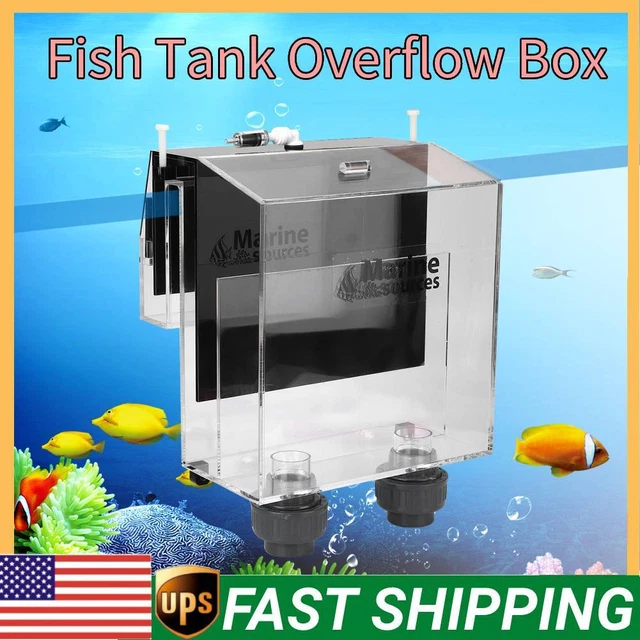 Acrylic Self start Siphon Hang On Overflow Box for Fish Tank Aquarium 5000L/H US