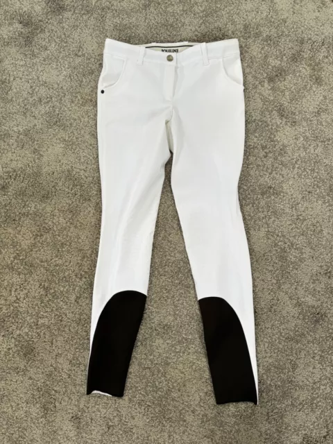 Equiline white riding breeches for women, knee grip