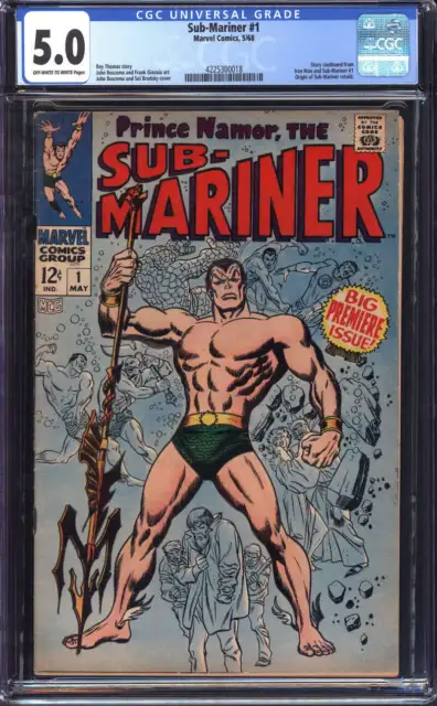 Sub-Mariner #1 Cgc 5.0 Ow/Wh Pages // Origin Retold Marvel Comics 1968