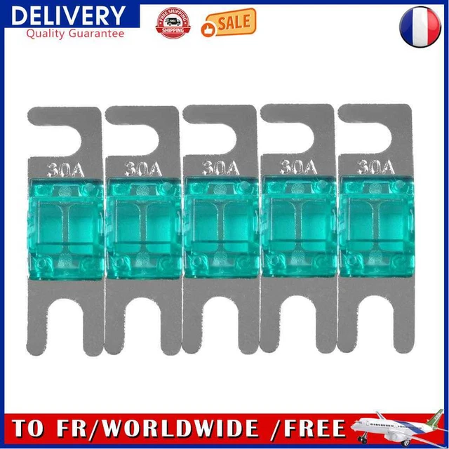 5pcs AFS Mini ANL Fuses 32V 30/40/60/80/100A for Car Stereo Audio (Green 30 A)