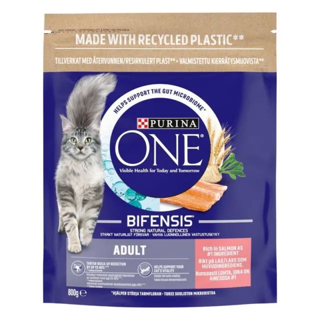 Purina ONE Bifensis Adult Rich In Salmon & Whole Grains Dry Cat Food 3kg