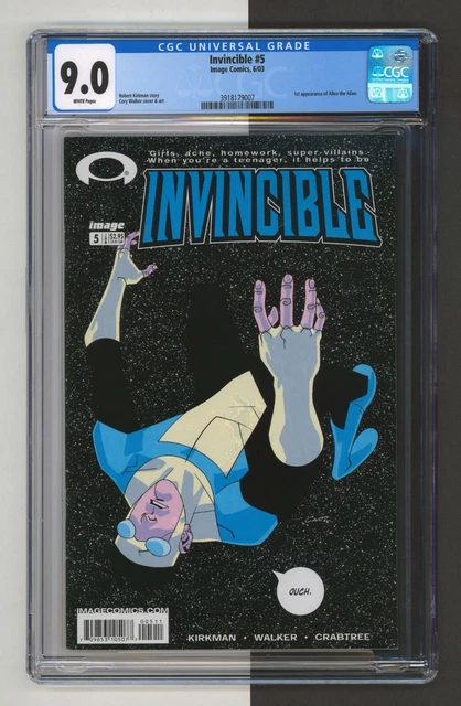 Invincible #5, CGC 9.0, Low Print Run, 1st Allen the Alien, Image Comics 2003