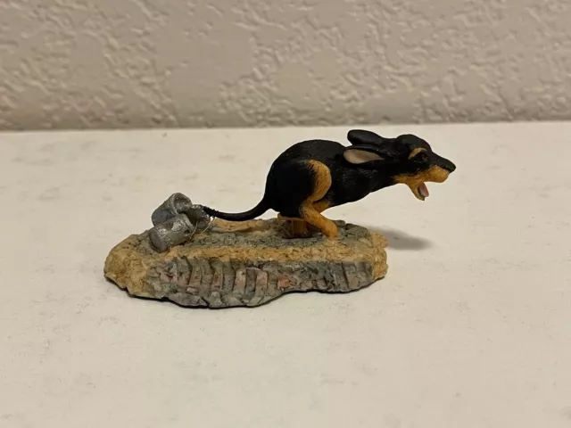 1983 Lowell Davis BFA Schmid Figurine Headed Home Puppy Dog with Cans on Tail