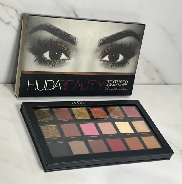 Huda Beauty Textured Shadows Palette Rose Gold Edition 0.63oz READ