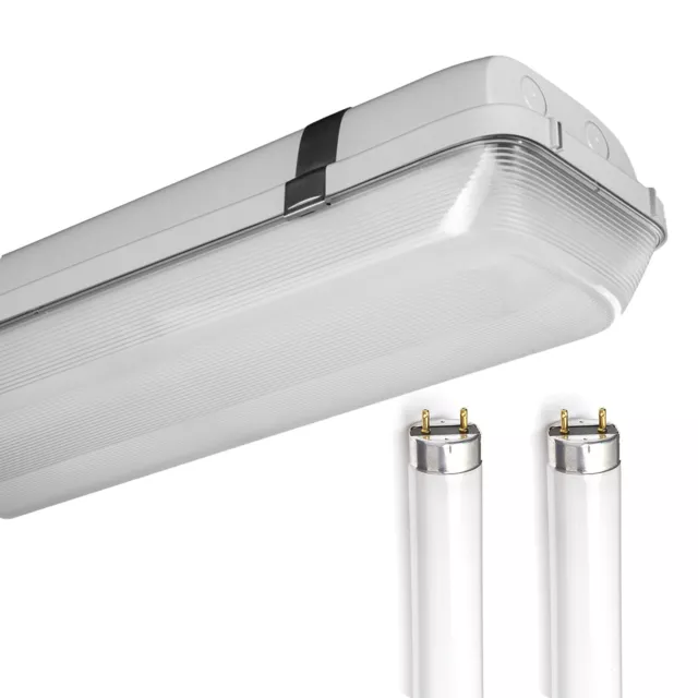 6ft Single Non Corrosive T8 HF Fluorescent Batten Fitting With 4000k Tubes