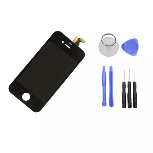 LCD Display für iPhone 4 in Schwarz Glas Bildschirm Touch NEU inkl. Reparaturset