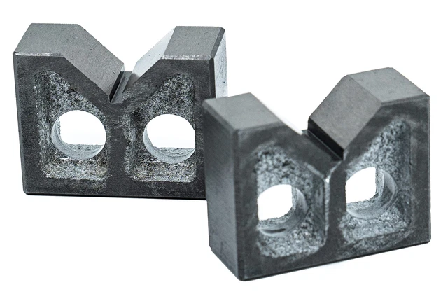 Cast Iron V Block Set (2"x1-5/8"x7/8", 1" V Width), Supplied in a matched pair