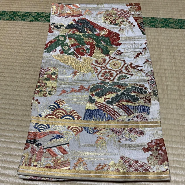 All through double belt round obi pure silk Japanese Kimono traditional belt