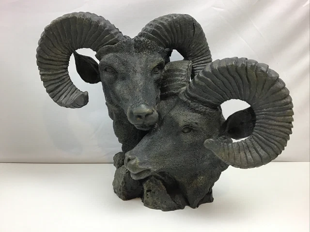 Resin Horned Sheep / Goat Bust.