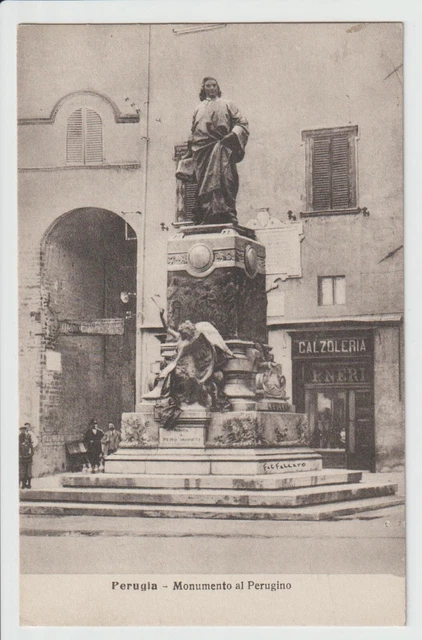 Antica Cartolina Di Perugia - Monumento Al Perugino - Piccolo Formato