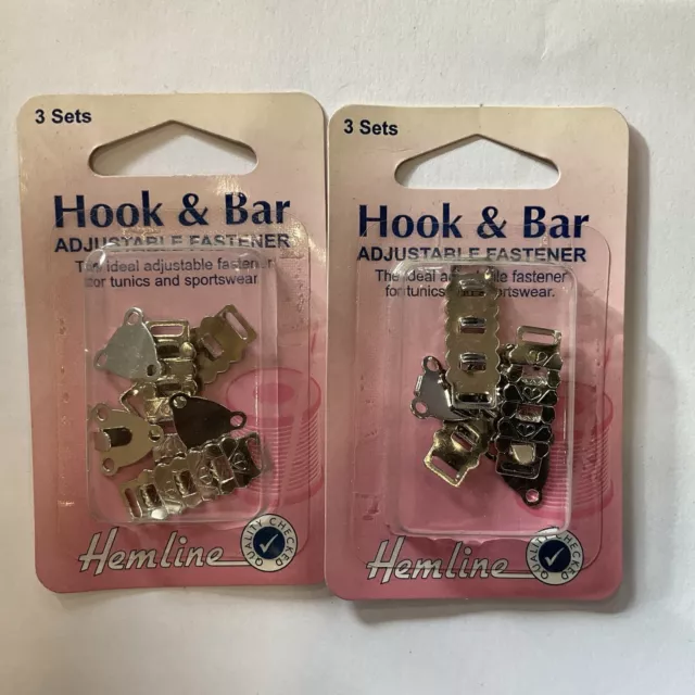 Hook & Bar Adjustable Fastener Set Of 3 x 2 Packs