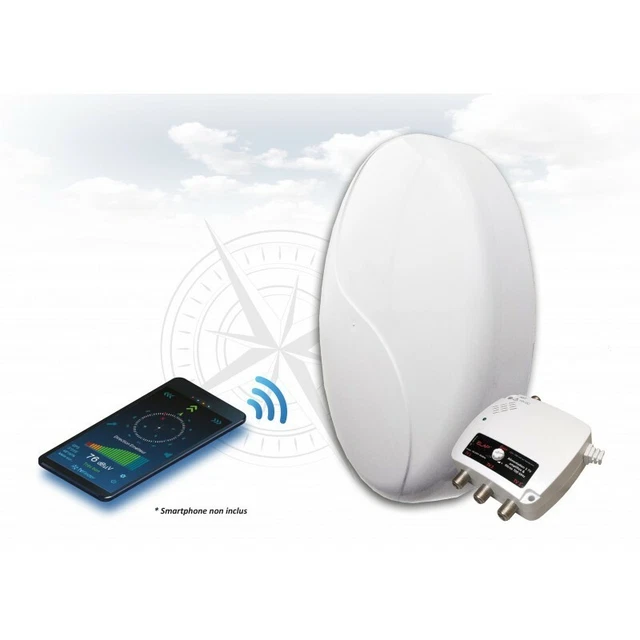 Antenne Extérieure Trinappe 57dB UHF 4K HD Metronic + Ampli TNT - Neuf