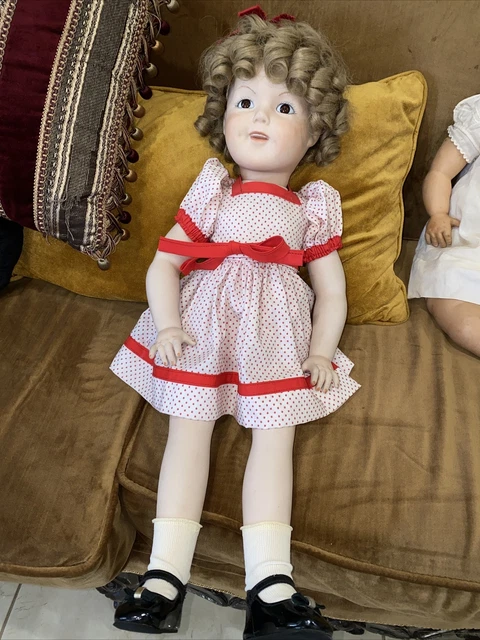 Shirley Temple Porcelain Doll Polka Dots Vintage