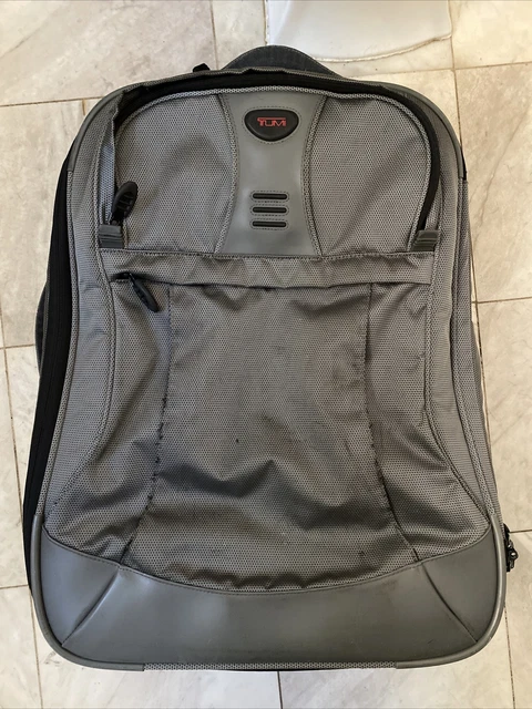 TUMI 23” upright Wheeled CarryOn silver nylon Suitcase side handles TSA-friendly