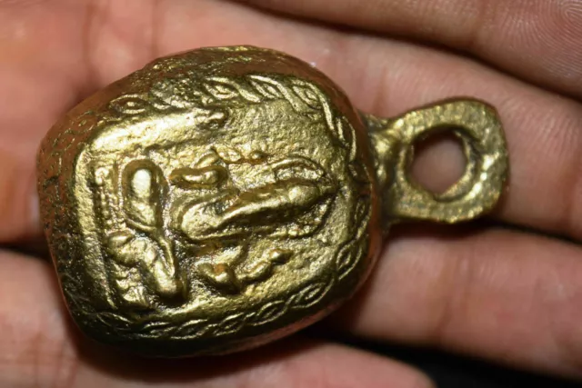 Lord Ganesha Design Brass Bell Handmade Golden Bell Temple Decor Religious GK48
