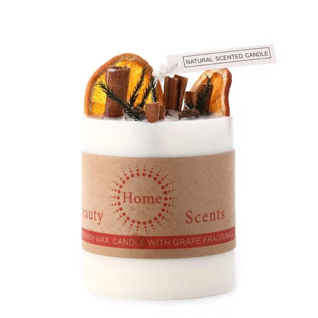 Scented Pillar  Soy Wax Candle with Plant Essential Oils  for Women