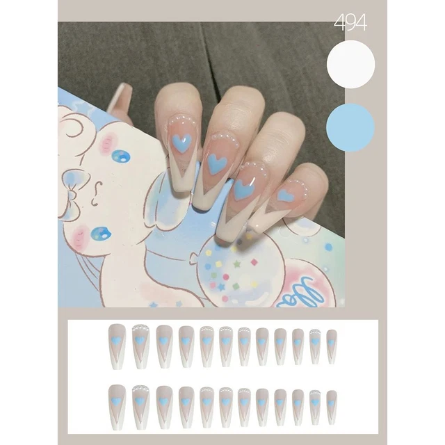 ongles Portable Pointe des ongles Faux ongles français dans un cercueil long 5