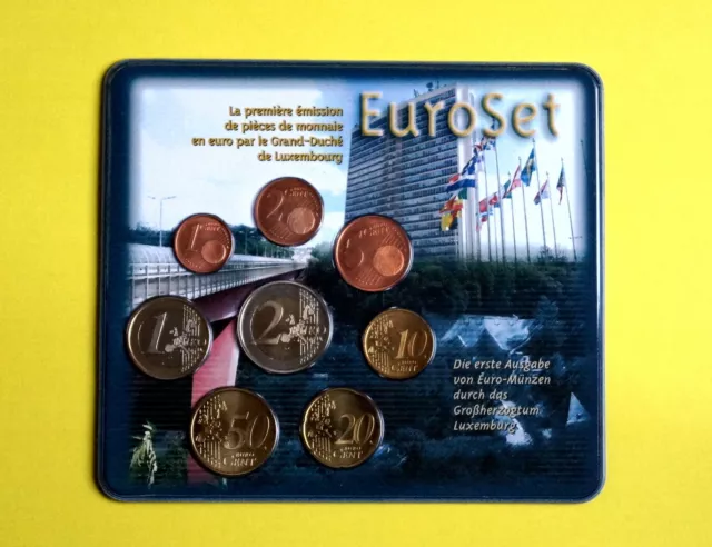 Offizieller KMS Luxemburg "Euroeinführung" 2002 mit 2-Euro Stempeldrehung! RAR!!