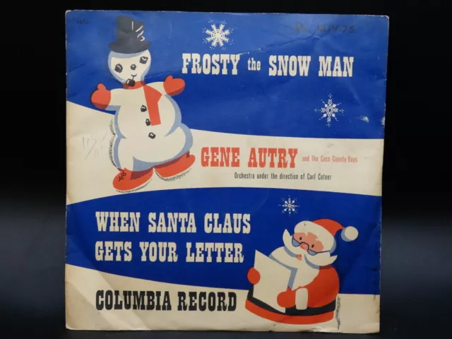 VINTAGE CHRISTMAS GENE Autry Frosty & Santa Claus Gets Your Letter ...