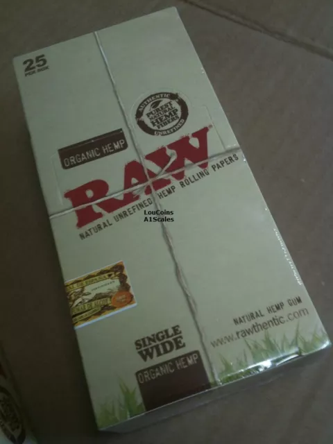 5 Packs of RAW SINGLE WIDE "ORGANIC HEMP" Cigarette Rolling Papers 500 leaves 2