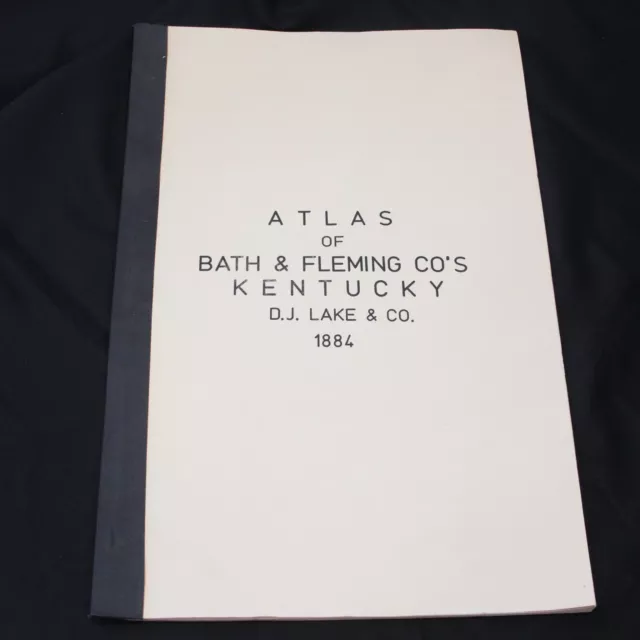 Kentucky Atlas of Bath & Fleming Counties D J Lake 1884 Reproduction 11" x 17"