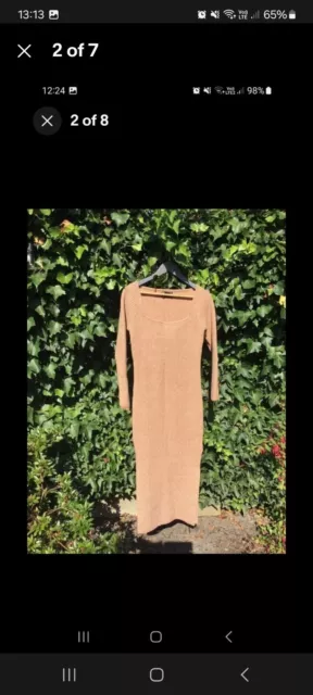 ASOS Design Maternity Knit Long Sleeved Dress Square Neck Camel.  Size 8.  Used