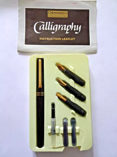 Osmiroid Gold Plated 3 Nib Calligraphy Set with Ink Cartridges