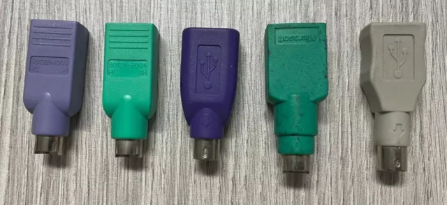 Adattatore da USB Tipo A Maschio a PS/2 Mascio di varie marche. Nuovi e usati.