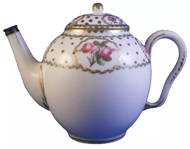 Ancien 18thC French Porcelaine Théière Tea pot Porzellan Kanne France Bordeaux