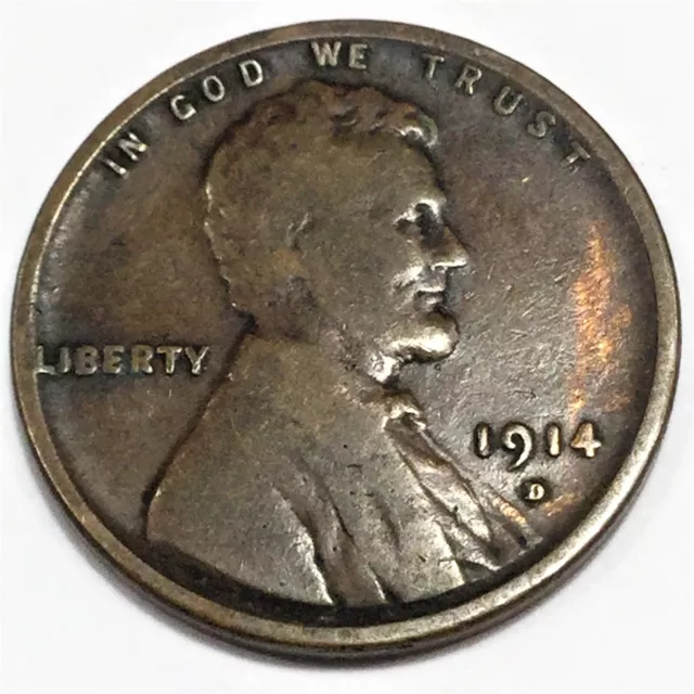 1914-D Lincoln Wheat Cent Penny Beautiful Coin Rare Date